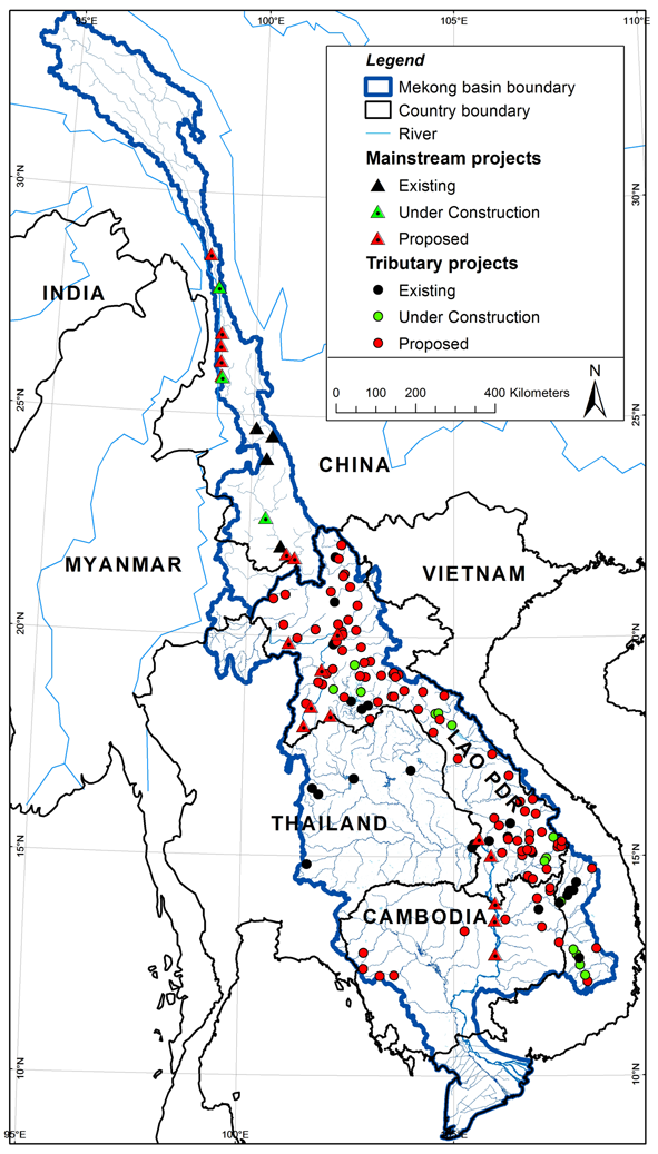 Hydroelectric dams in the Mekong River Basin